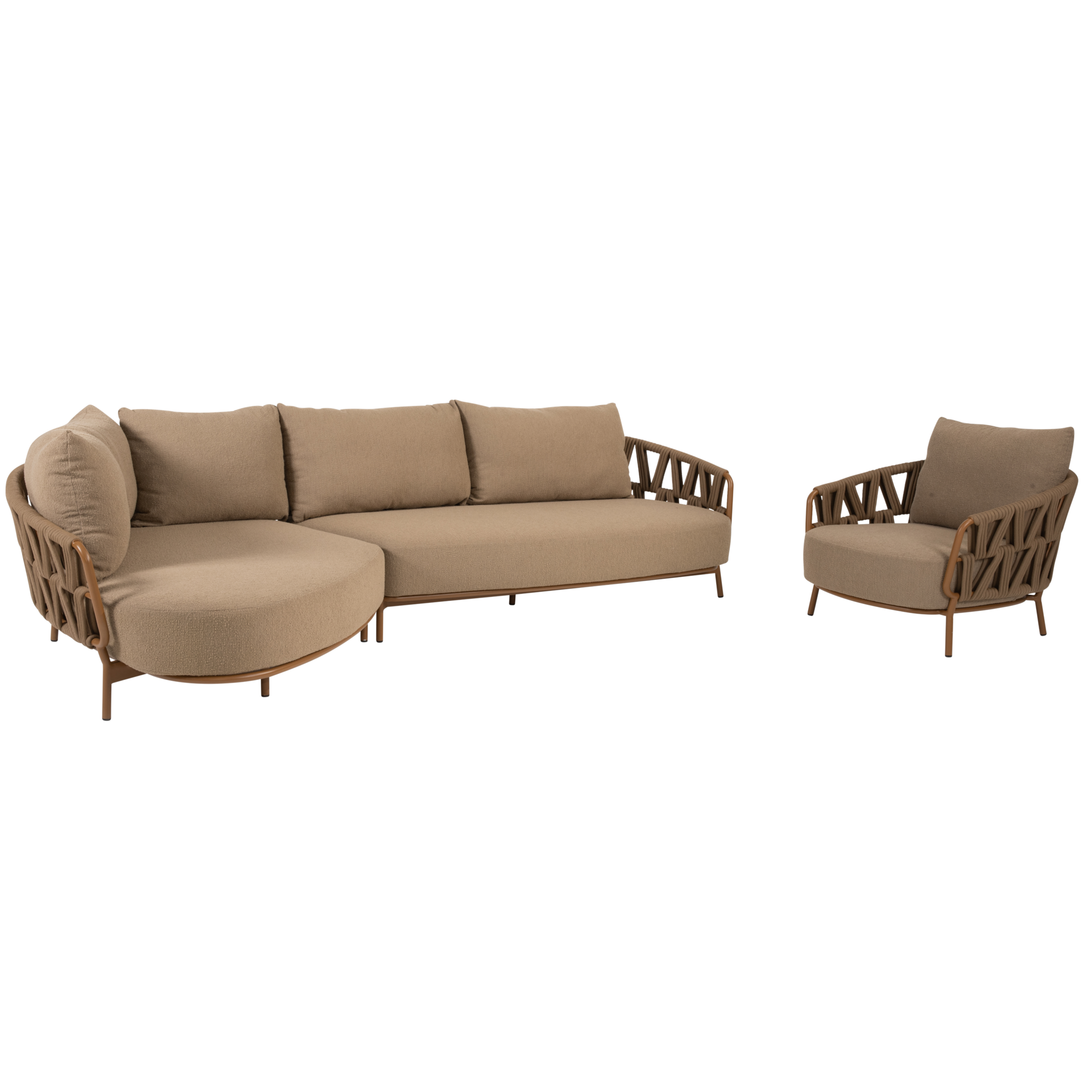 4 Seasons Outdoor Biarritz chaise longue loungeset 3 delig amber 