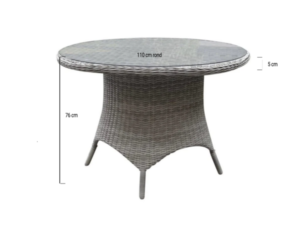 AVH-Collectie Riccione dining tuintafel 110 cm rond wit grijs AVH-Collectie Riccione dining tuintafel 110 cm rond wit grijs