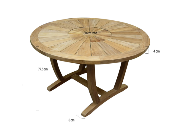 AVH-Collectie Lima dining tuintafel 130 cm rond teakhout AVH-Collectie Lima dining tuintafel 130 cm rond teakhout