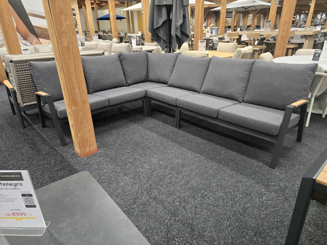 AVH-Collectie Showroommodel Montenegro hoek loungeset 4 delig antraciet aluminium