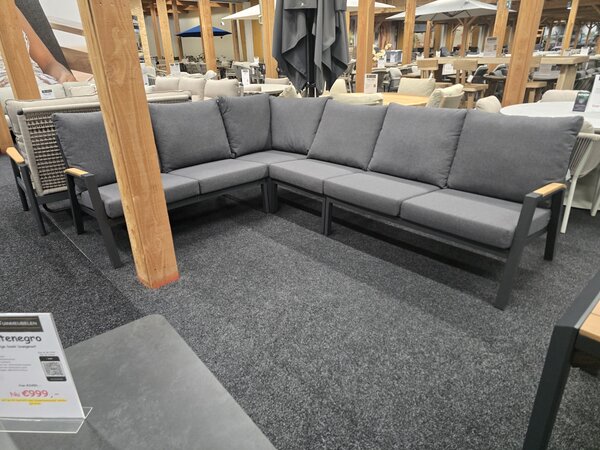 AVH-Collectie Showroommodel Montenegro hoek loungeset 4 delig antraciet aluminium