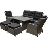 AVH-Collectie Showroommodel Ibiza XL stoel-bank loungeset 6-delig verstelbaar grijs AVH-Collectie Showroommodel Ibiza XL stoel-bank loungeset 6-delig verstelbaar grijs