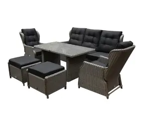 AVH-Collectie Showroommodel Ibiza XL stoel-bank loungeset 6-delig verstelbaar grijs AVH-Collectie Showroommodel Ibiza XL stoel-bank loungeset 6-delig verstelbaar grijs