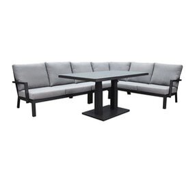 AVH-Collectie Showroommodel New York hoek dining loungeset 5 delig verstelbare tafel 140x85 cm antraciet aluminium AVH-Collectie Showroommodel New York hoek dining loungeset 5 delig verstelbare tafel 140x85 cm antraciet aluminium