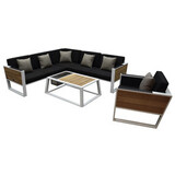 Higold Showroommodel Higold York hoek loungeset 5 delig wit aluminium Higold Showroommodel Higold York hoek loungeset 5 delig wit aluminium
