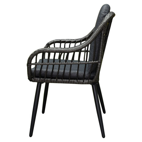 AVH-Collectie Showroommodel Ohio dining tuinstoel antraciet ( set van 4 stuks)