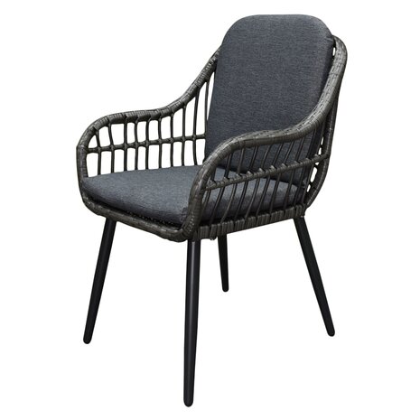 AVH-Collectie Showroommodel Ohio dining tuinstoel antraciet ( set van 4 stuks)