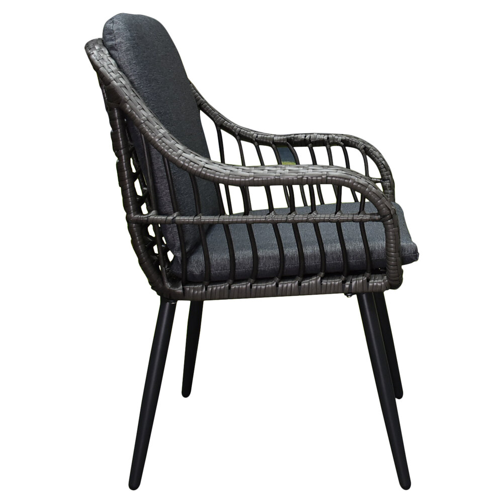 AVH-Collectie Showroommodel Ohio dining tuinstoel antraciet ( set van 4 stuks)