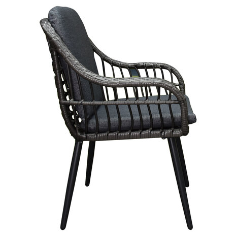 AVH-Collectie Showroommodel Ohio dining tuinstoel antraciet ( set van 4 stuks)