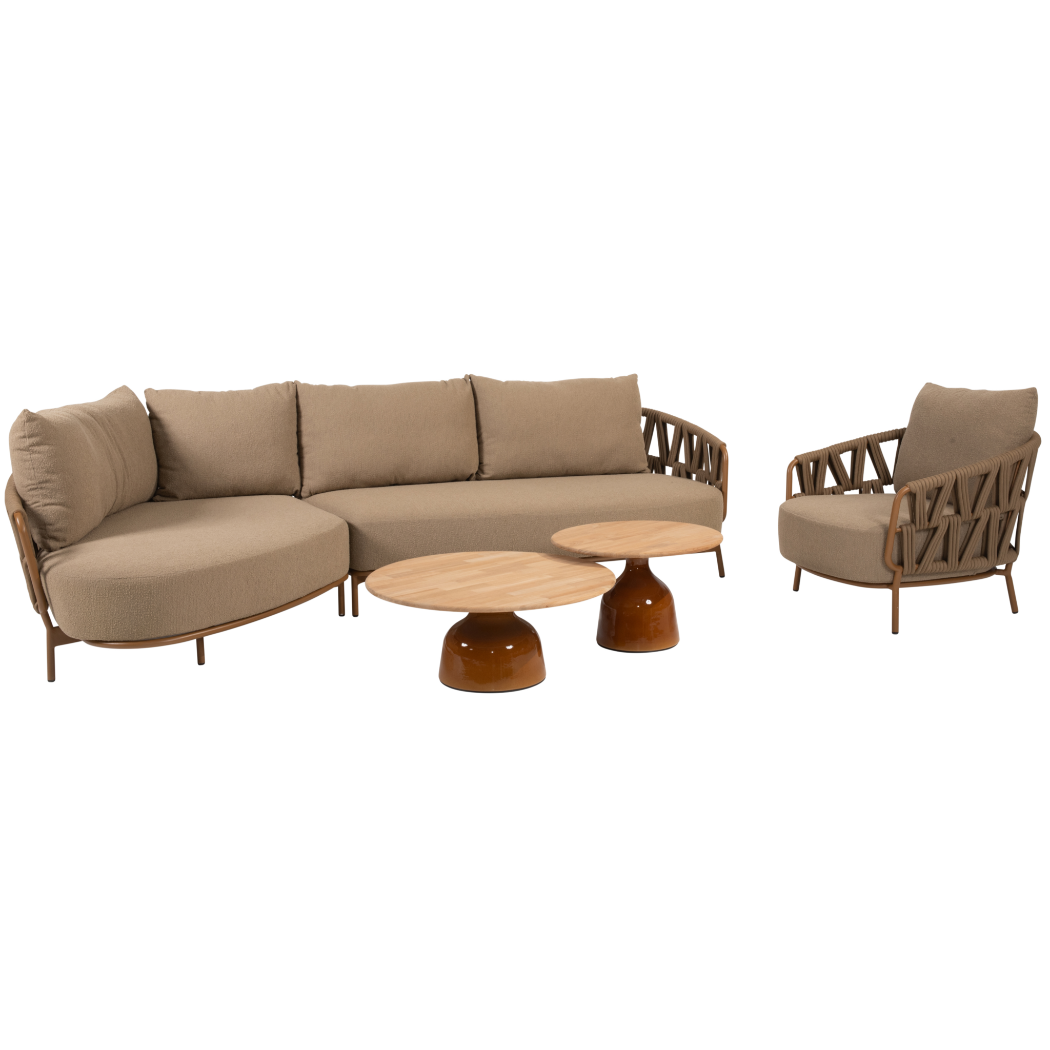 4 Seasons Outdoor June Biarritz chaise longue loungeset 5 delig amber 