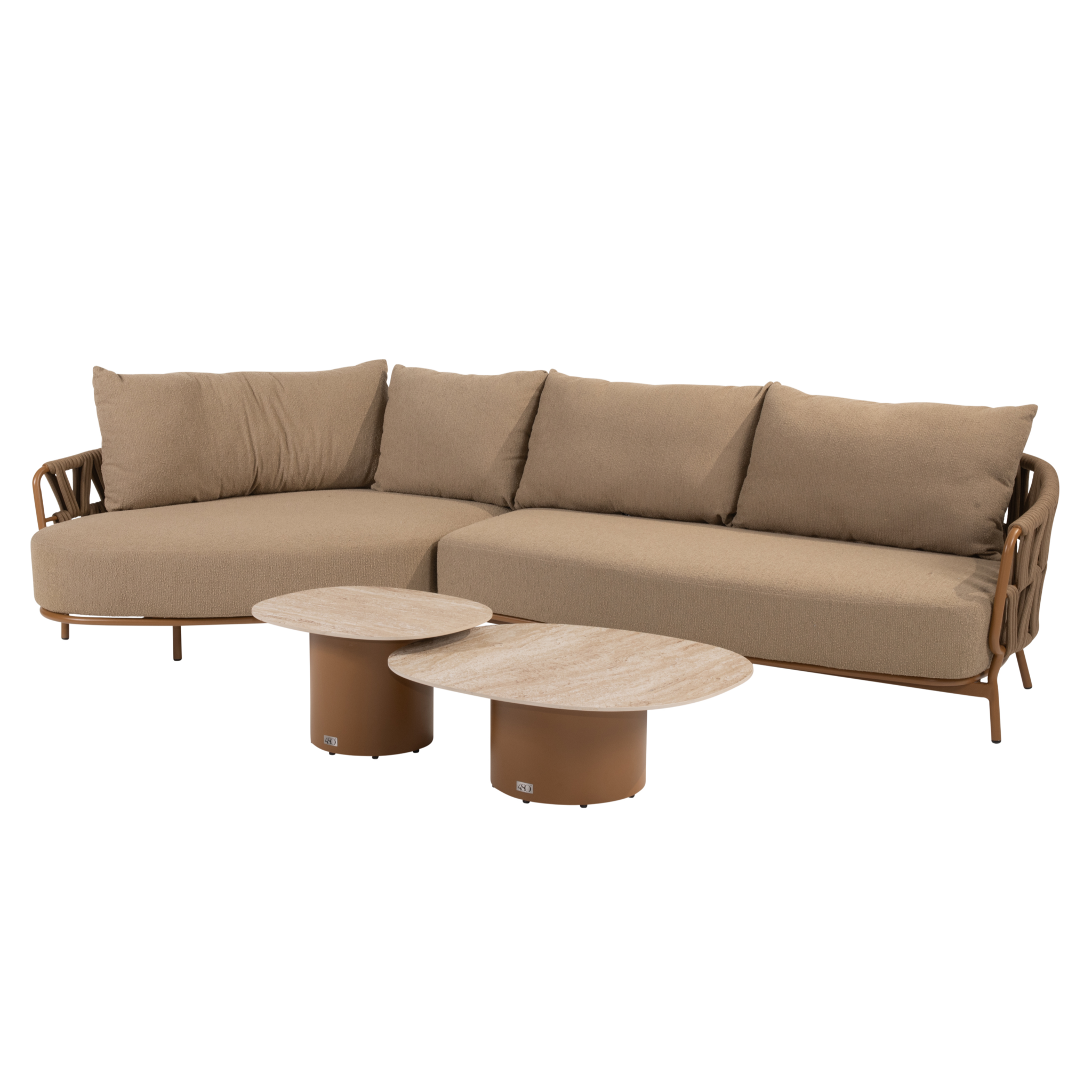 4 Seasons Outdoor Sofie Biarritz chaise longue loungeset 4 delig keramiek amber 
