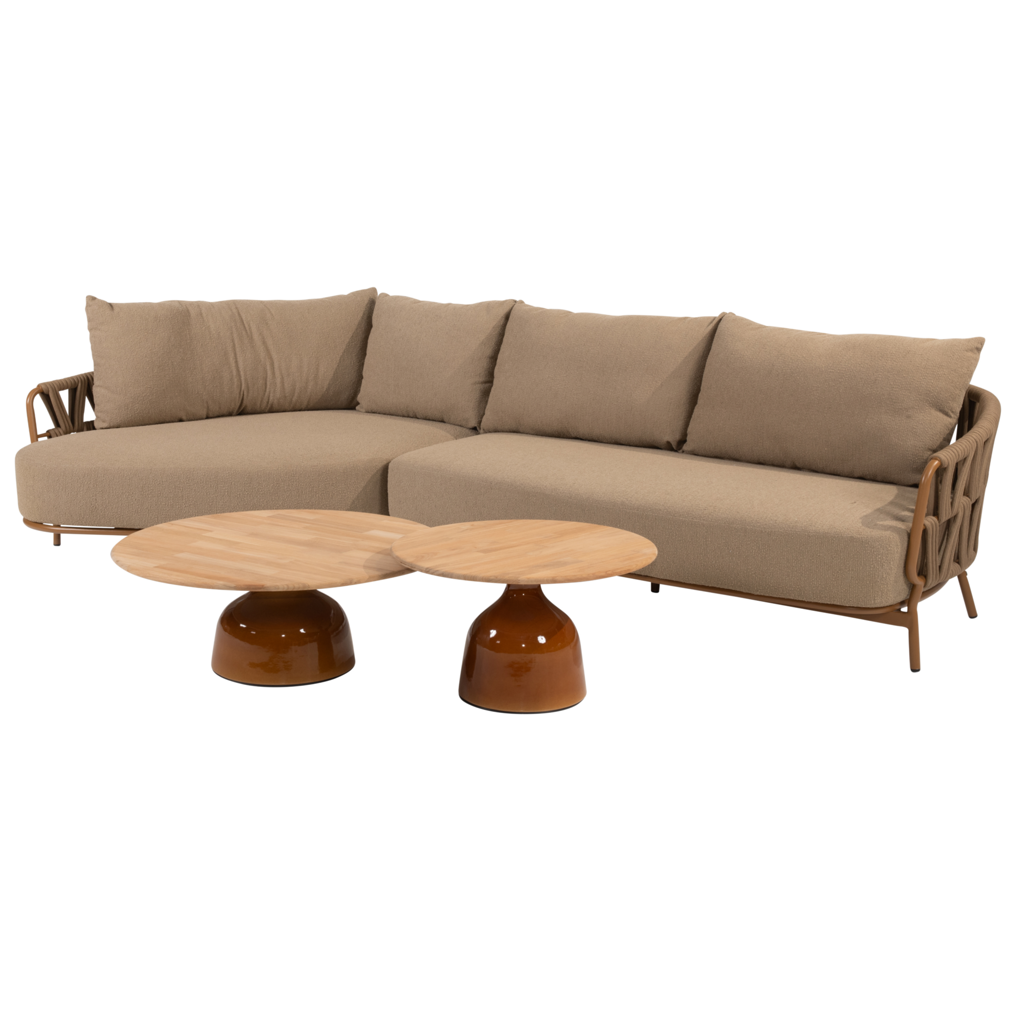 4 Seasons Outdoor June Biarritz chaise longue loungeset 4 delig amber 