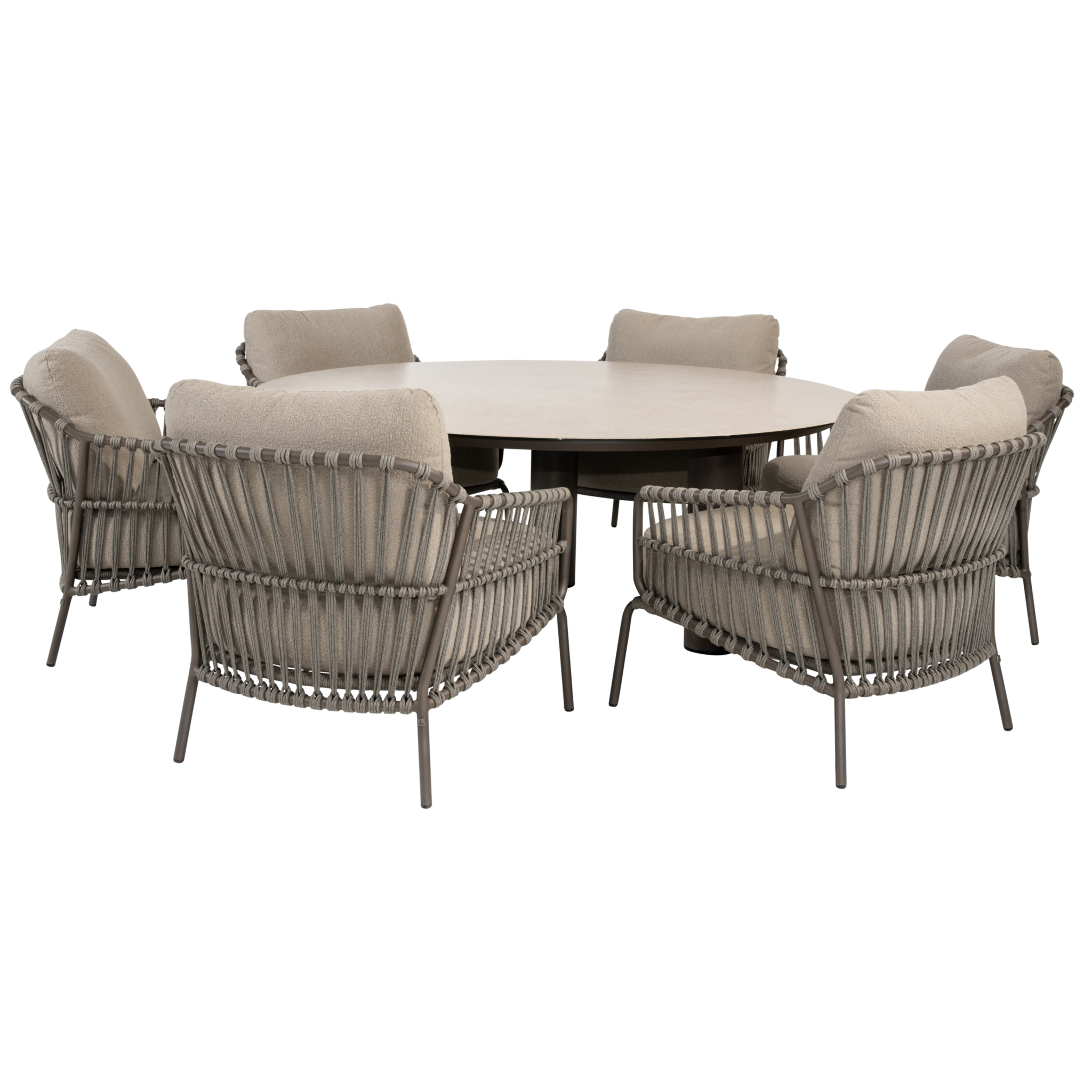 4 Seasons Outdoor Donato Capalbio low dining tuinset 160xH69 cm rond 7 delig terre 