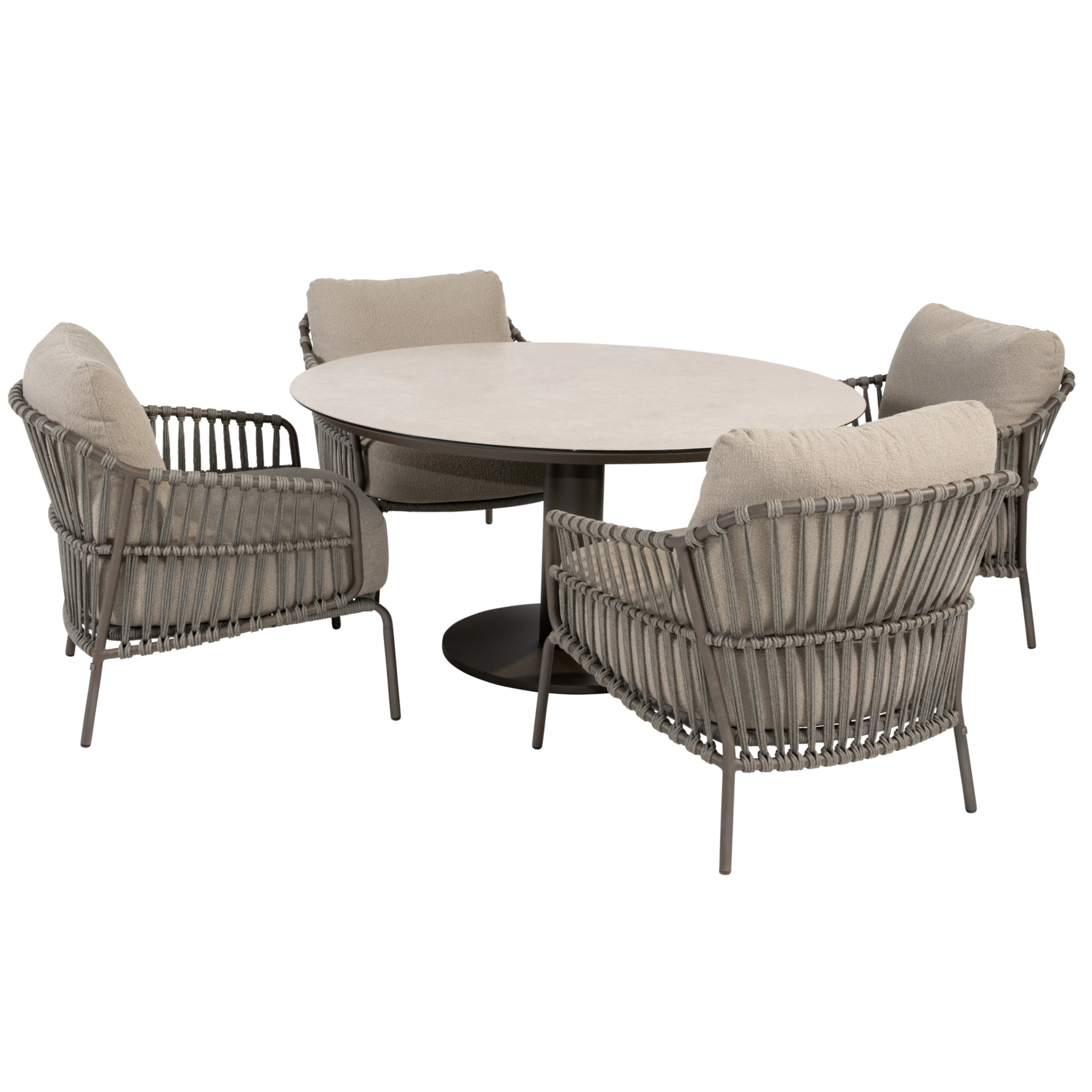 4 Seasons Outdoor Sarah Capalbio low dining tuinset 130xH69 cm rond 5 delig terre 
