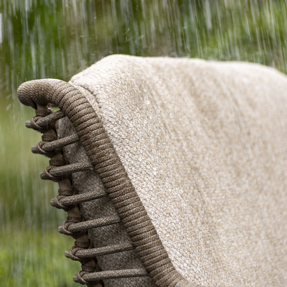 4 Seasons Outdoor Hampton Fabrice dining tuinset 160xH75 cm 7 delig rond mortex latte 4 Seasons Outdoor