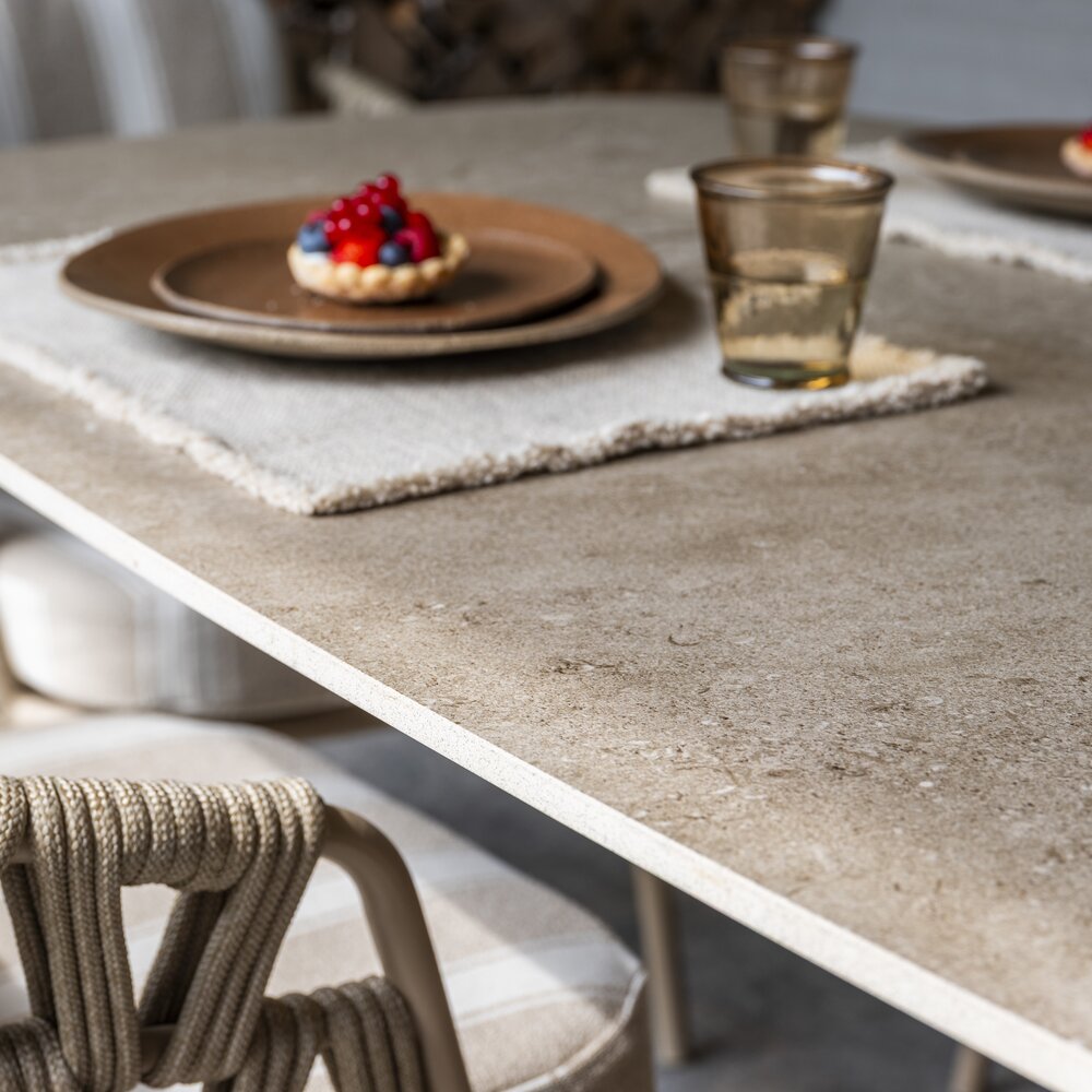 4 Seasons Outdoor Prado Fabrice dining tuinset 300x110xH75 cm 9 delig keramiek latte 4 Seasons Outdoor