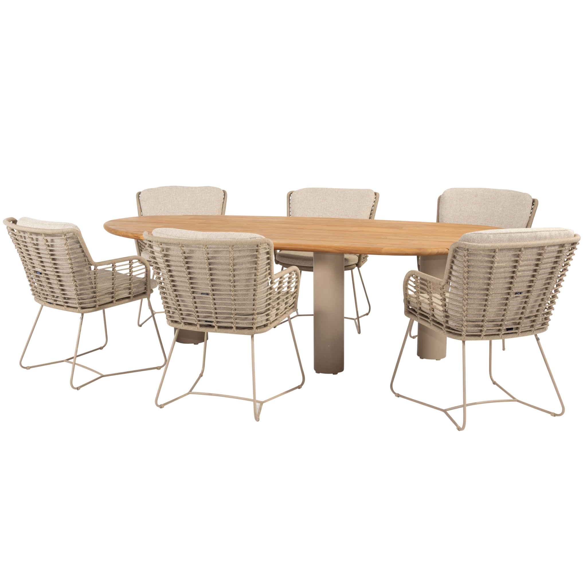 4 Seasons Outdoor Estate Fabrice dining tuinset 240x105xH75 cm 7 delig teak latte 