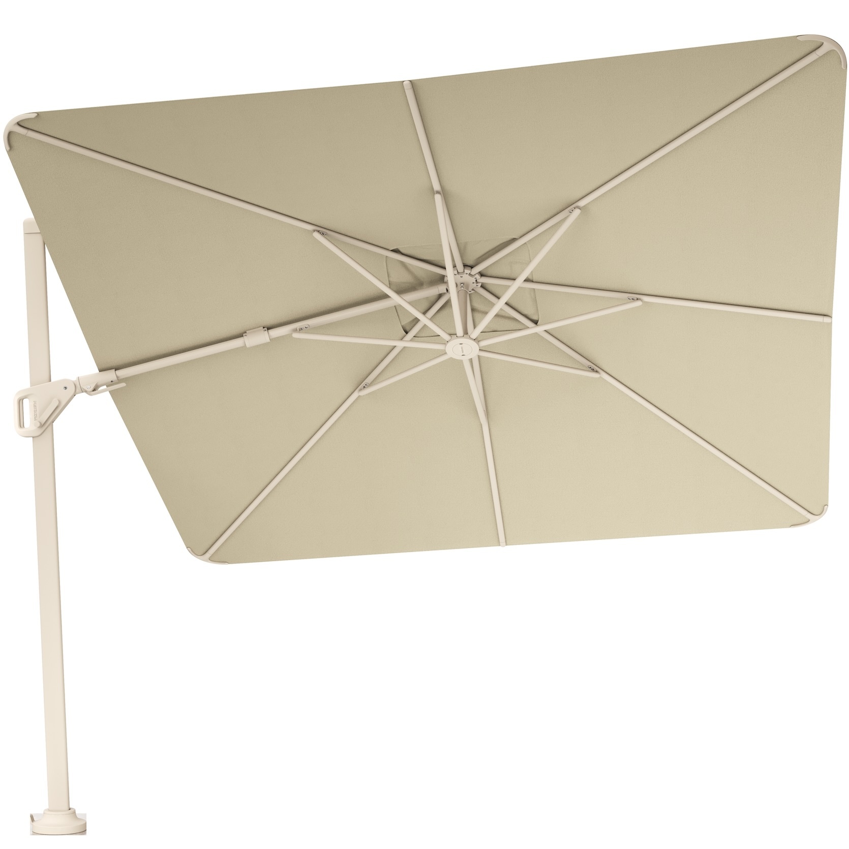 Platinum Nexus T2 premium zweefparasol 300x300 cm sandstone mast champagne
