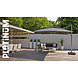 Platinum Icon premium zweefparasol 350x350 cm faded black met 150 KG voet en hoes