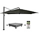 Platinum Icon premium zweefparasol 400x300 cm faded black met 150 KG voet en hoes