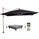 Platinum Icon premium zweefparasol 350x350 cm oak mast faded black met 150KG voet en hoes