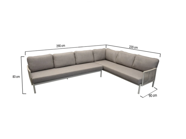 AVH-Collectie Joshua hoek loungeset 2 delig aluminium latte