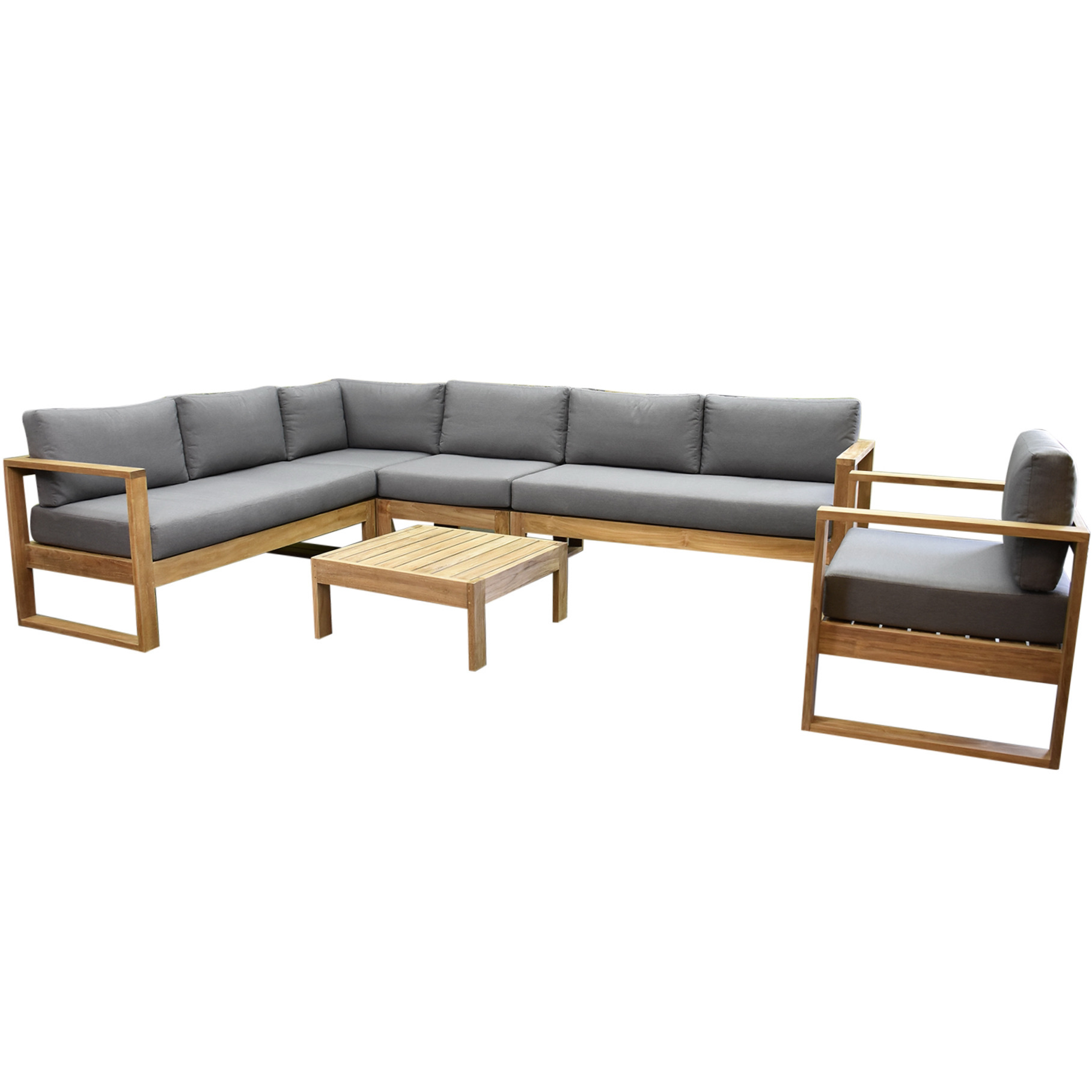 AVH-Collectie Showroommodel Dubai hoek loungeset 6 delig teak