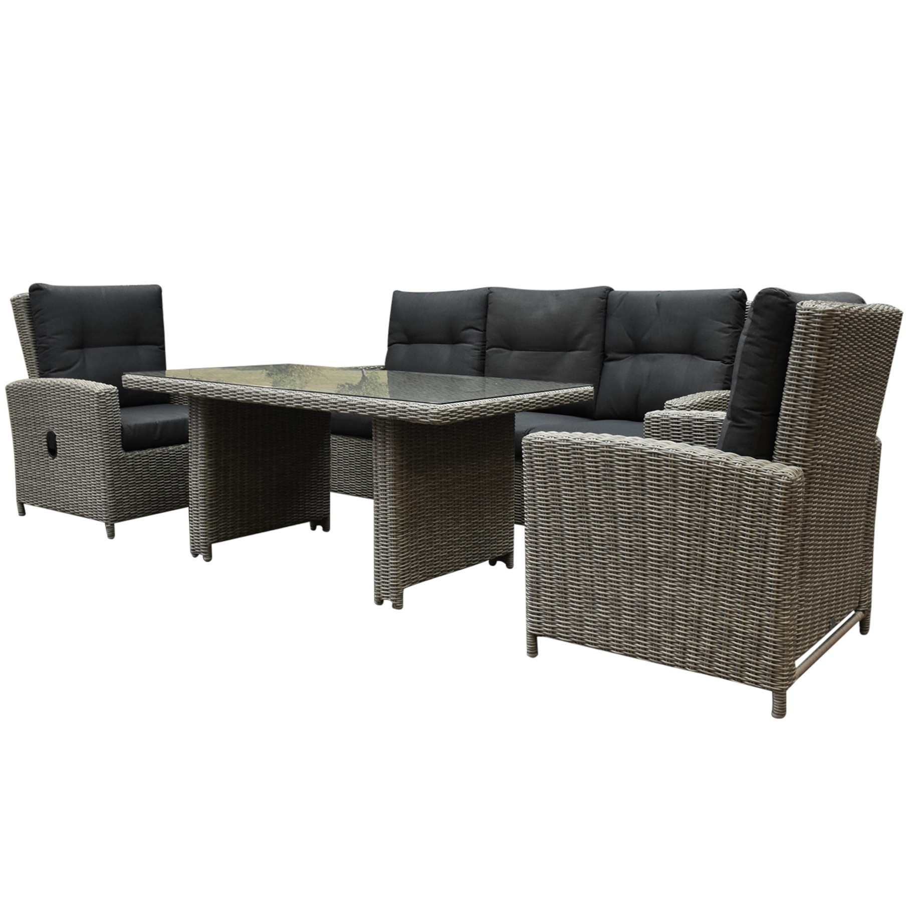 AVH-Collectie Showroommodel San Marino stoel bank dining loungeset 4 delig grijs verstelbaar