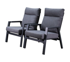 AVH-Collectie Showroommodel Vegas lounge balkonset 2 delig verstelbaar antraciet