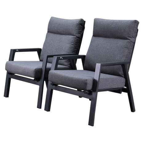 AVH-Collectie Showroommodel Vegas lounge balkonset 2 delig verstelbaar antraciet