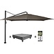 Platinum Icon premium zweefparasol 400x300 cm havanna met 150 KG voet en hoes