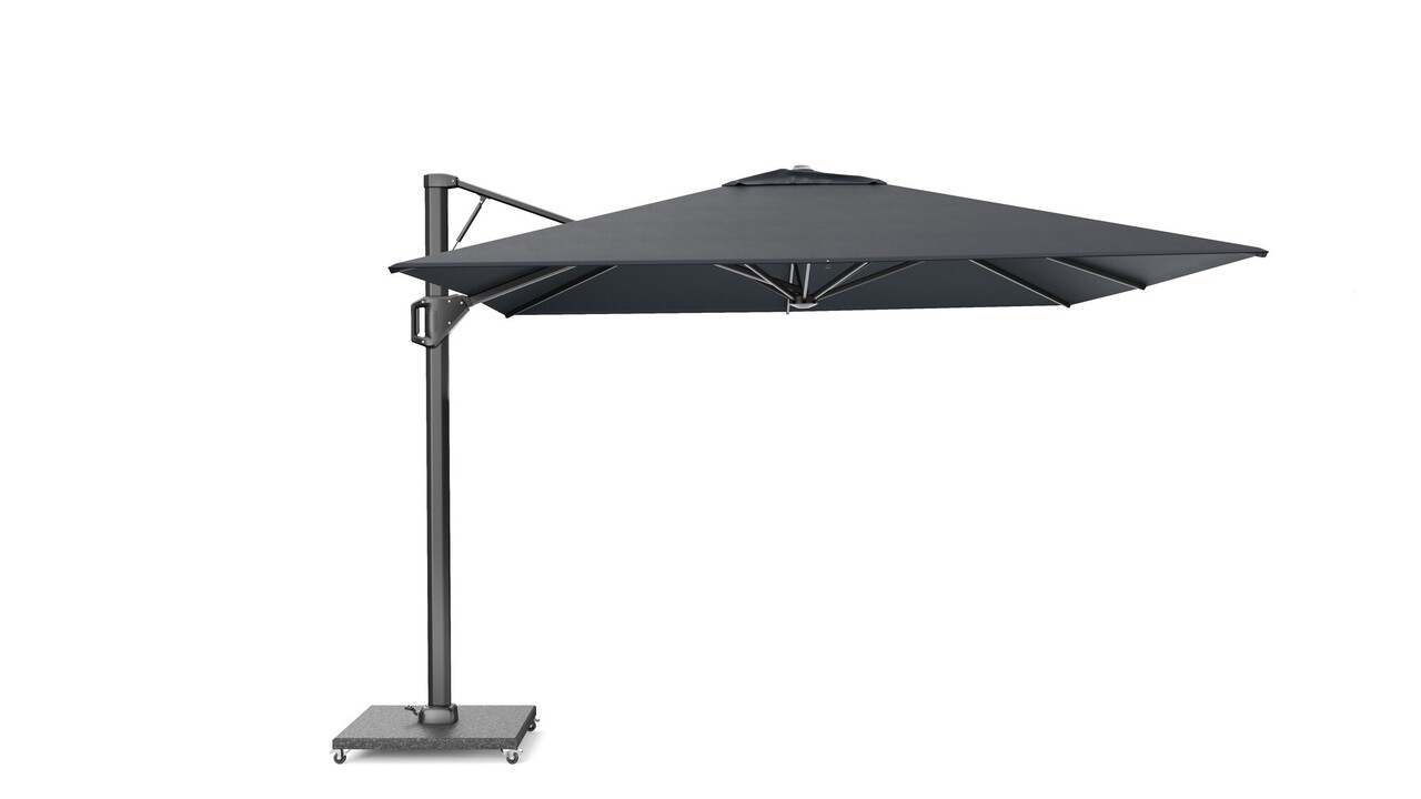 Platinum Beaufort premium zweefparasol 320x320 cm Faded Black met parasolvoet 120kg en hoes