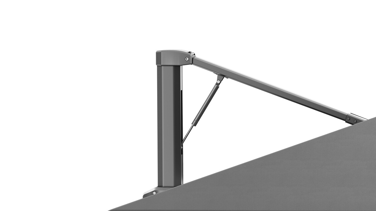 Platinum Beaufort premium zweefparasol 320x320 cm Faded Black met parasolvoet 120kg en hoes