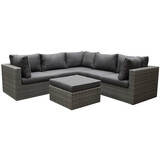 AVH-Collectie Showroommodel Rio hoek loungeset 6 delig antraciet wicker
