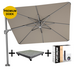 Platinum Nexus T2 premium zweefparasol 300x300 cm Havana met parasolvoet 90kg en hoes