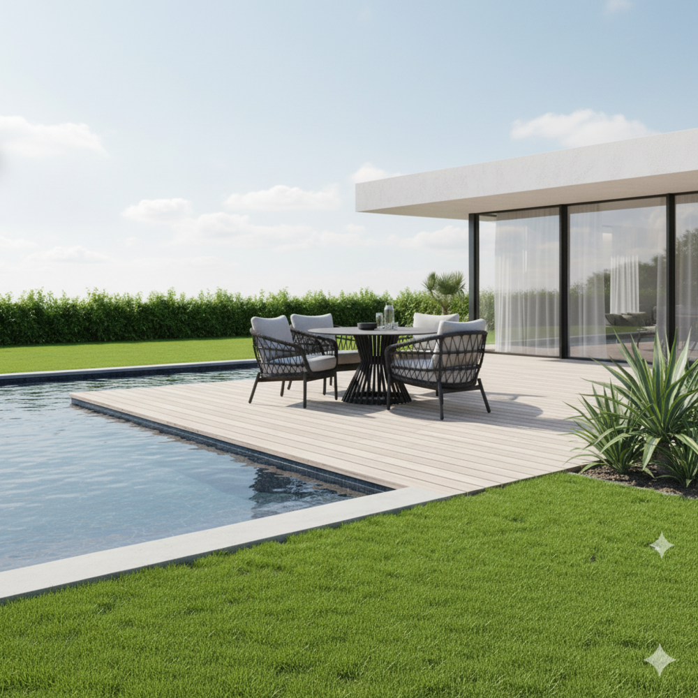 AVH-Collectie Arezzo Pasadena low dining tuinset 140xH69 cm 5 delig antraciet AVH-Collectie Arezzo Pasadena low dining tuinset 140xH69 cm 5 delig antraciet