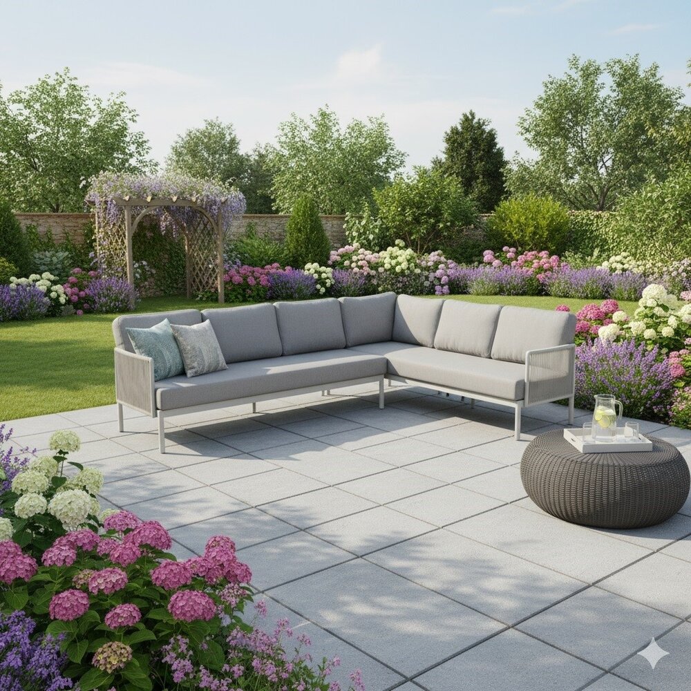 AVH-Collectie Joshua hoek loungeset 2 delig aluminium latte