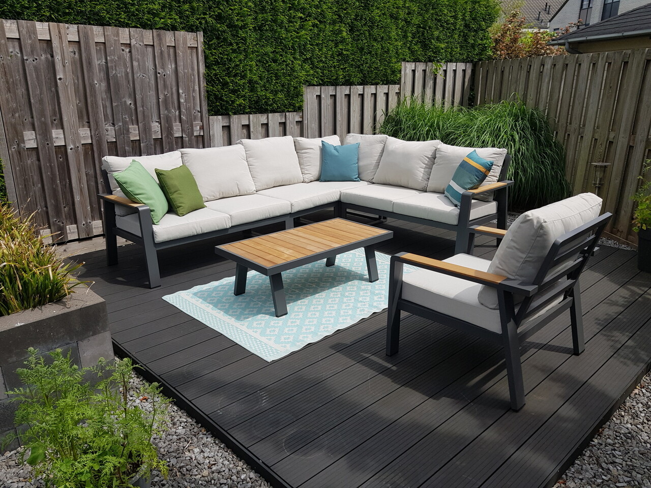 AVH-Collectie Showroommodel Lola hoek loungeset 6-delig aluminium antraciet