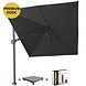 Platinum Challenger T2 premium zweefparasol 350x260 cm faded black met parasolvoet 90kg en hoes Platinum Challenger T2 premium zweefparasol 350x260 cm faded black met parasolvoet 90kg en hoes