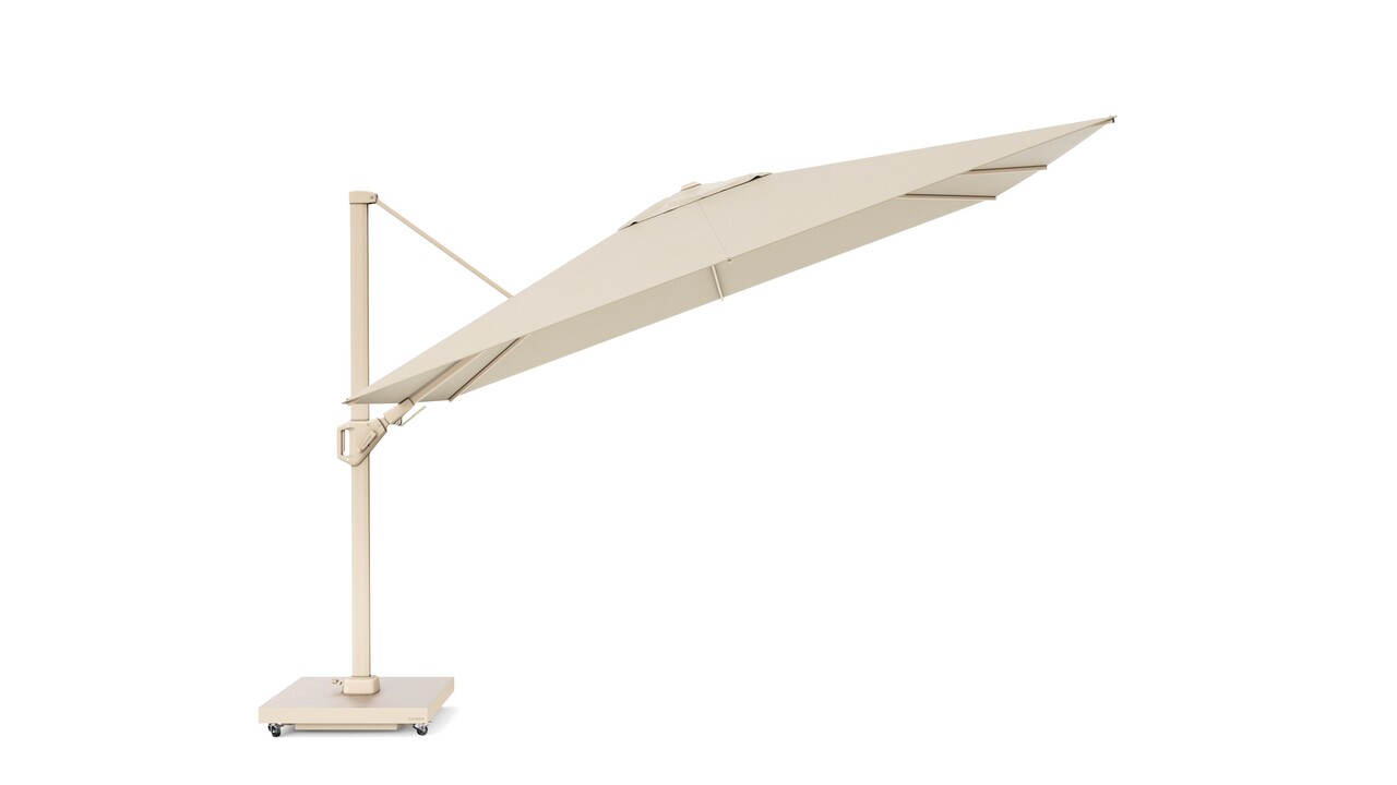 Platinum Challenger T2 premium zweefparasol 260x350 cm sandstone champagne