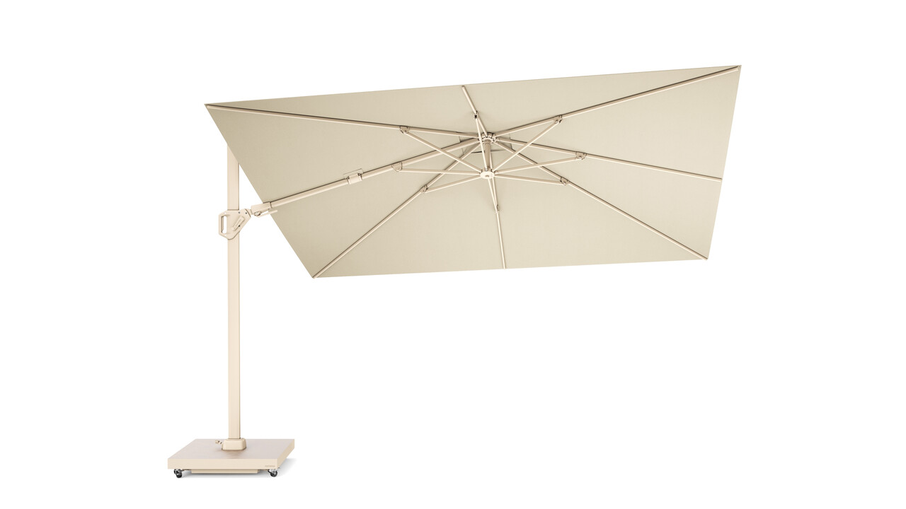 Platinum Challenger T2 premium zweefparasol 260x350 cm sandstone champagne