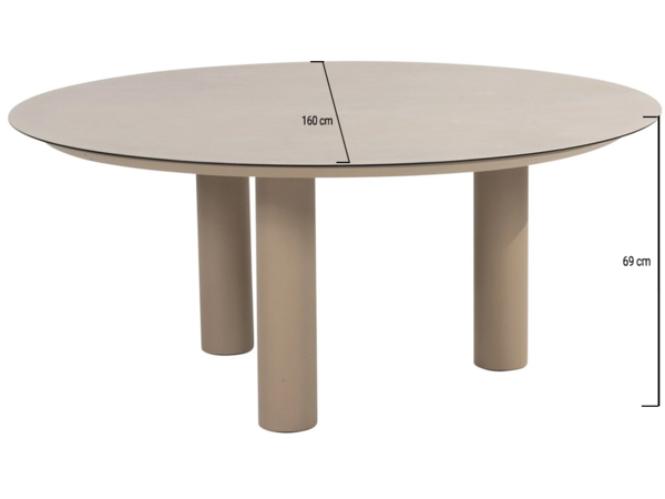 4 Seasons Outdoor Donato low dining tuintafel met 3 poten 160xH69 cm printed ceramic latte Taste 4SO 4 Seasons Outdoor Donato low dining tuintafel met 3 poten 160xH69 cm printed ceramic latte Taste 4SO