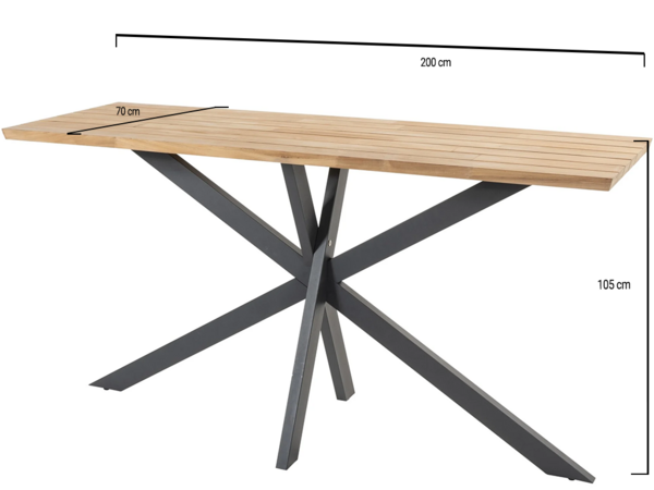 Taste 4SO Prado bartafel 200x70x105 cm aluminium teak antraciet Taste 4SO Taste 4SO Prado bartafel 200x70x105 cm aluminium teak antraciet Taste 4SO