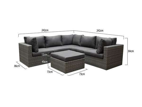 AVH-Collectie Rio hoek loungeset 6 delig antraciet wicker AVH-Collectie Rio hoek loungeset 6 delig antraciet wicker