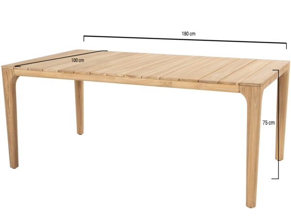 Taste 4SO Liam dining tuintafel 180x100xH75 cm teak Taste 4SO Taste 4SO Liam dining tuintafel 180x100xH75 cm teak Taste 4SO
