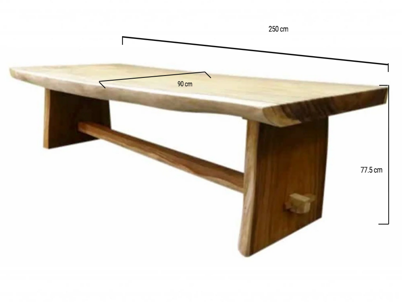 AVH-Collectie Boomstamtafel 250x90xH77,5 cm - bladdikte 8 cm AVH-Collectie Boomstamtafel 250x90xH77,5 cm - bladdikte 8 cm