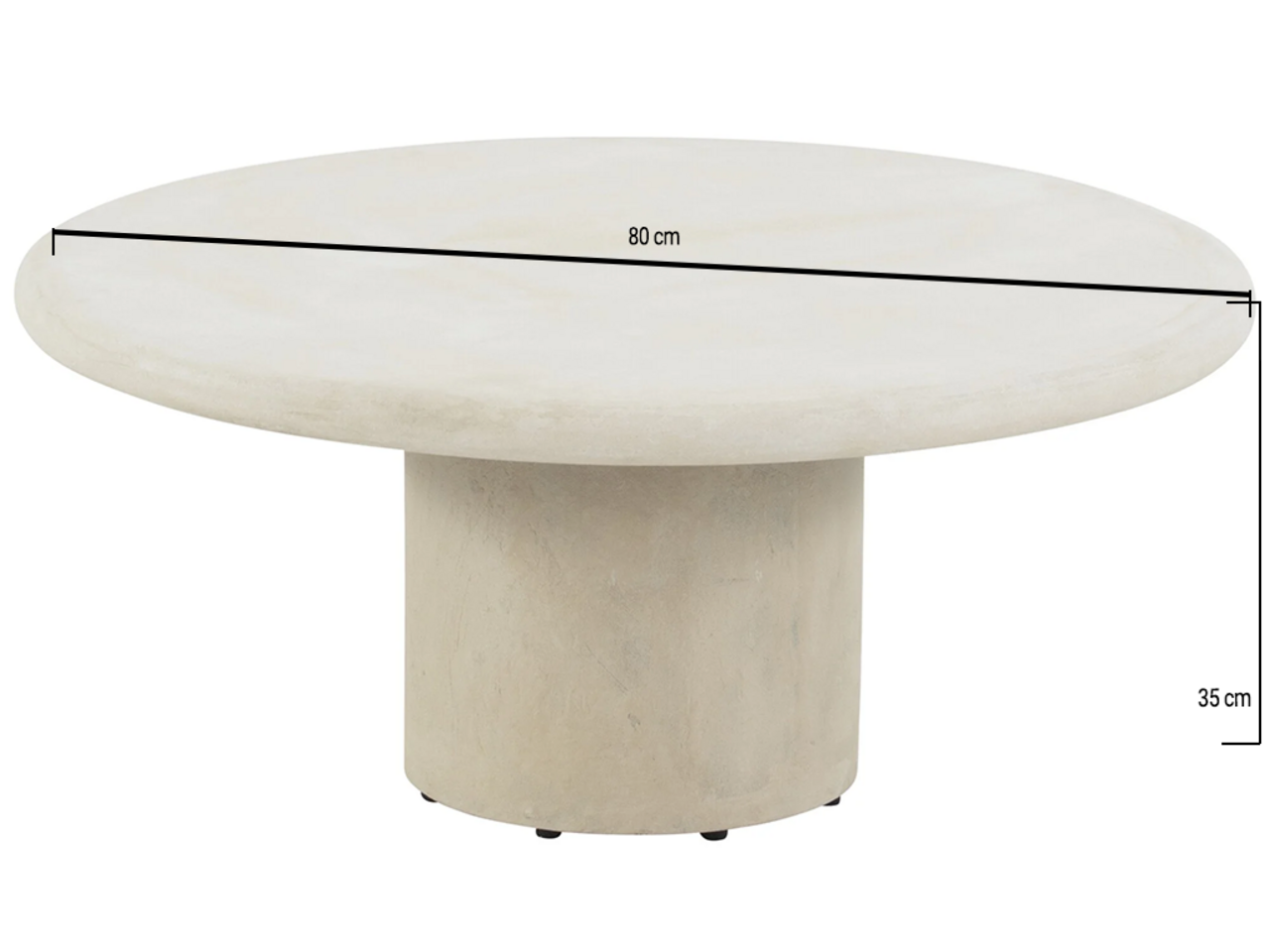 4 Seasons Outdoor Hampton lounge tuintafel rond mortex beige 80xH35 cm 4 Seasons Outdoor