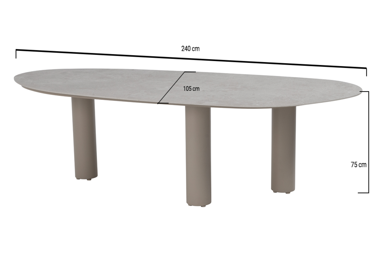 Taste 4SO Estate dining tuintafel mango 240x105xH75 cm keramiek latte Taste 4SO