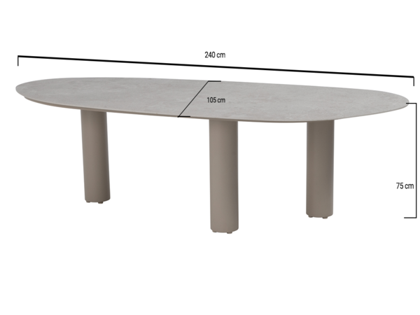 Taste 4SO Estate dining tuintafel mango 240x105xH75 cm keramiek latte Taste 4SO