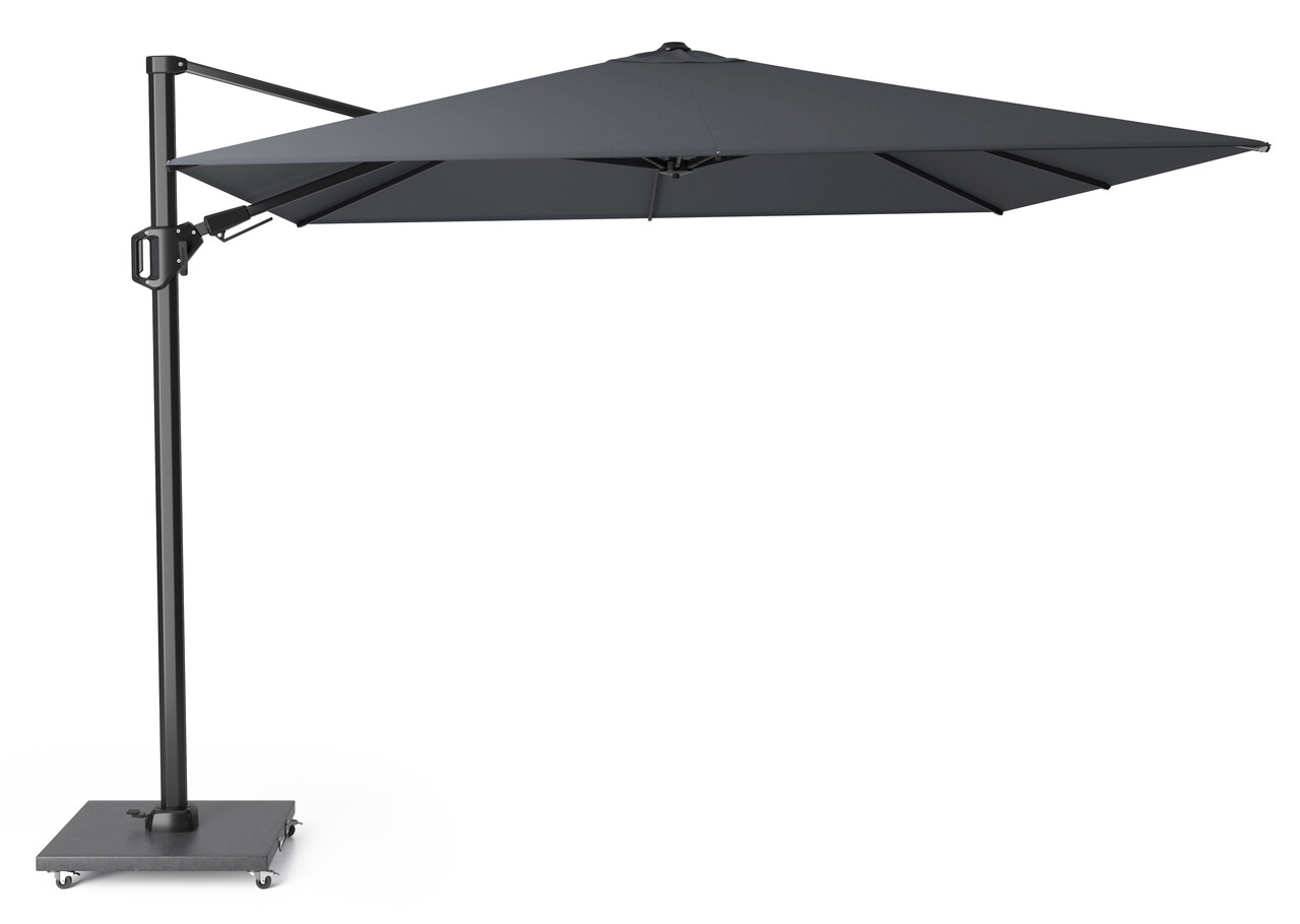 Platinum Challenger T2 zweefparasol 300x300 cm antraciet met 90KG voet en hoes Platinum Challenger T2 zweefparasol 300x300 cm antraciet met 90KG voet en hoes